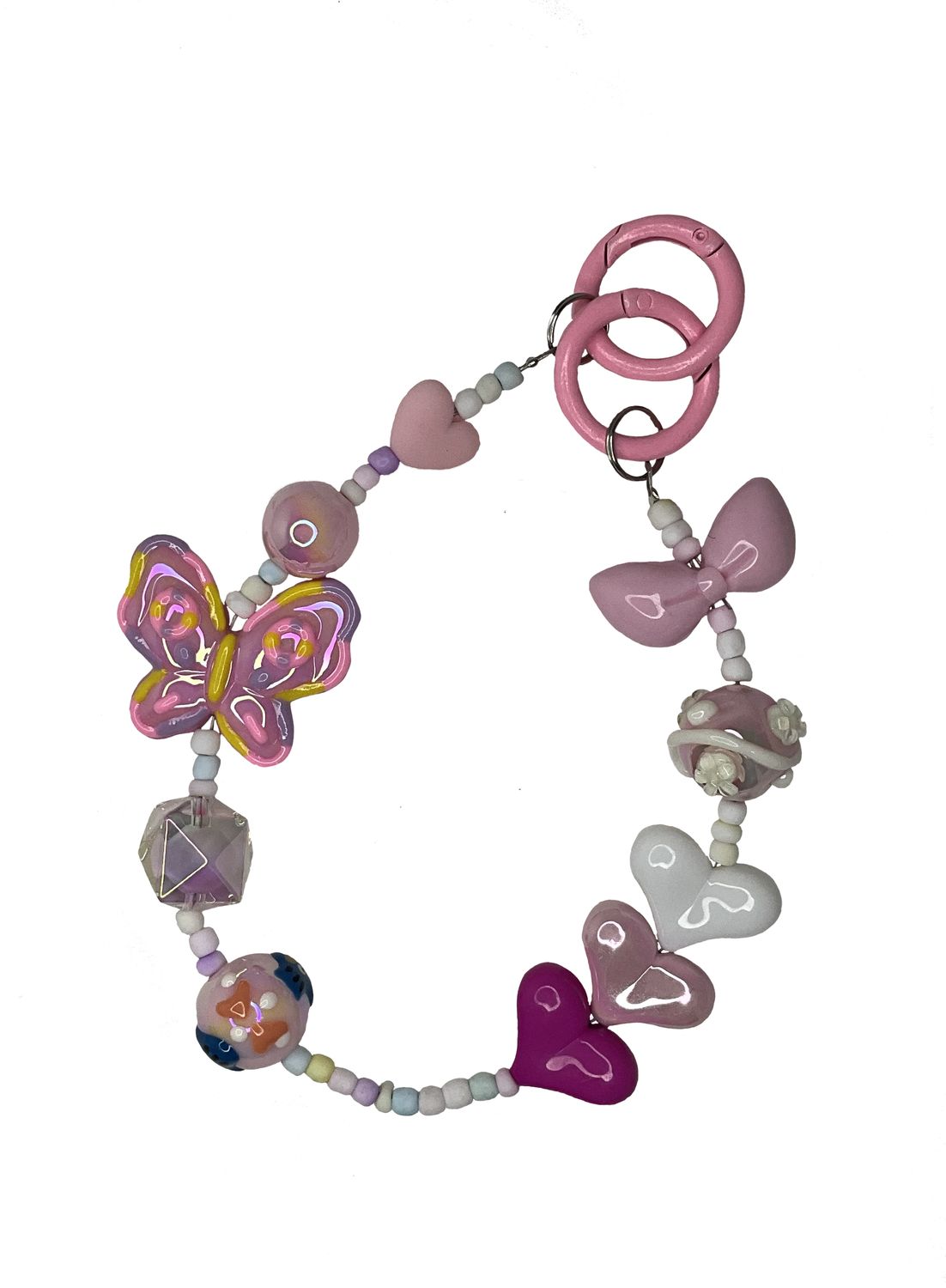 Pink Butterfly Key/Phone Chain