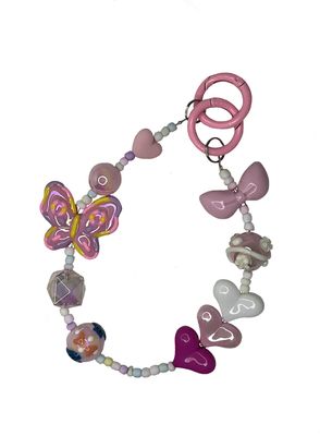 Pink Butterfly Key/Phone Chain