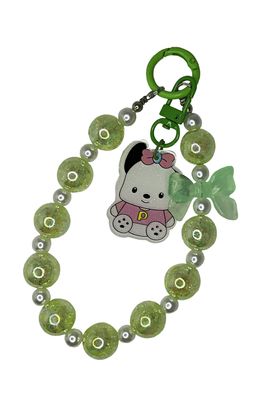 Green Bead with Puppy Key/Phone Chain