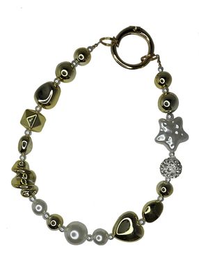 Gold and Pearl Bead Key/Phone Chain