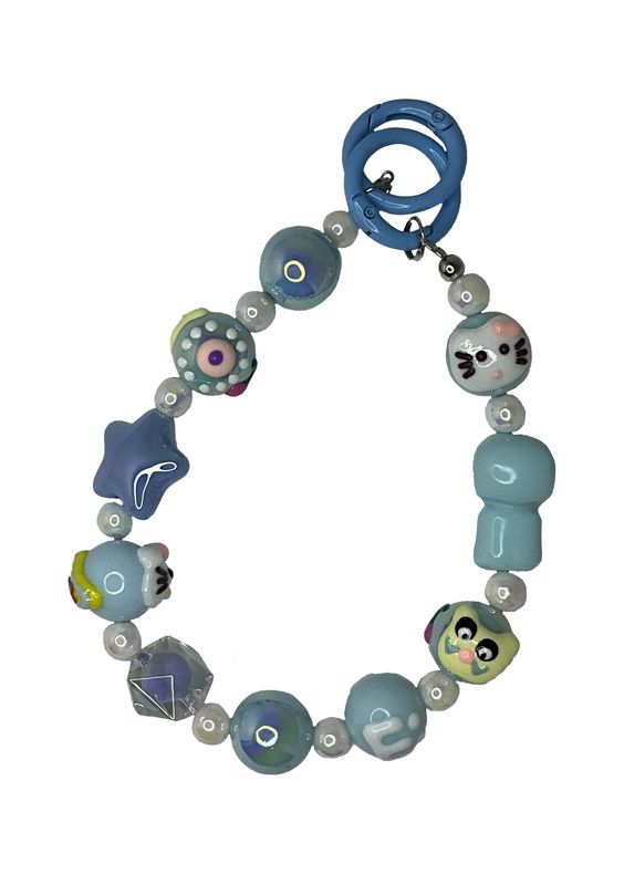 #D Blue Bead Key/Phone Chain