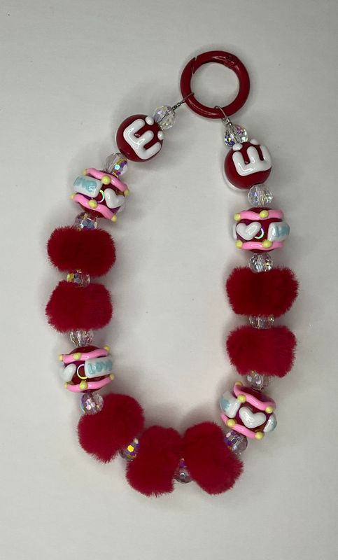 Red 3D Bead Key/Phone Chain