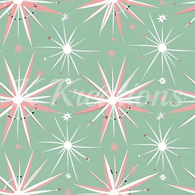 Retro Pink and Mint Stars