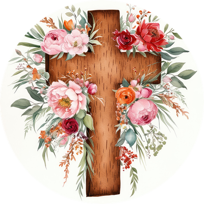 Floral Cross Car Coaster
