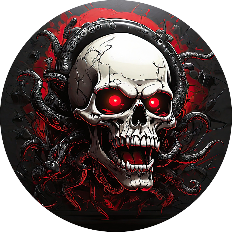 Skull with Red Eyes Car Coaster
