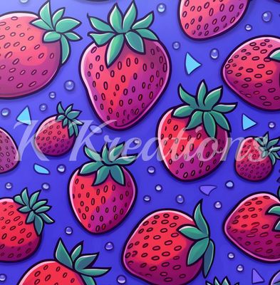 Large Strawberries with Purple Background