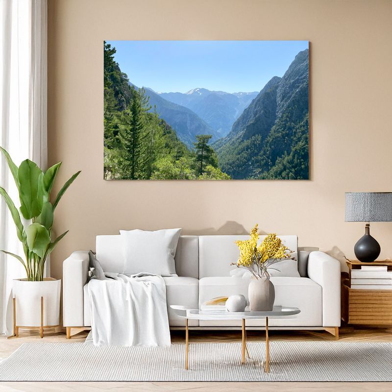 Canvas print of green gorge and mountain views for a fresh natural touch in the living room