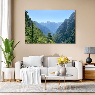 Canvas print of green gorge and mountain views for a fresh natural touch in the living room