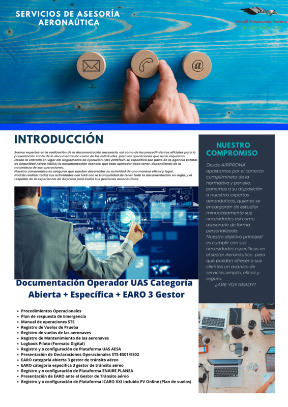 &quot;Documentación Operador UAS Categoría
Abierta + Específica + EARO 3 Gestor&quot;