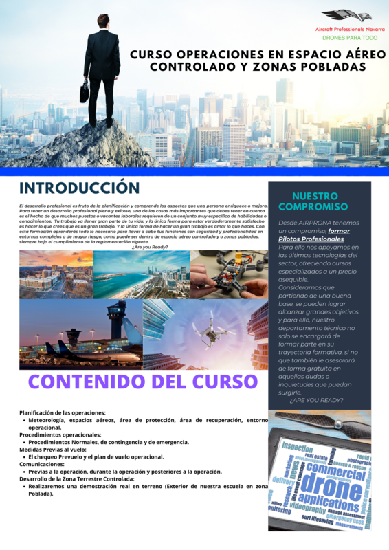 CURSO OPERACIONES EN ESPACIO AÉREO
CONTROLADO Y ZONAS POBLADAS