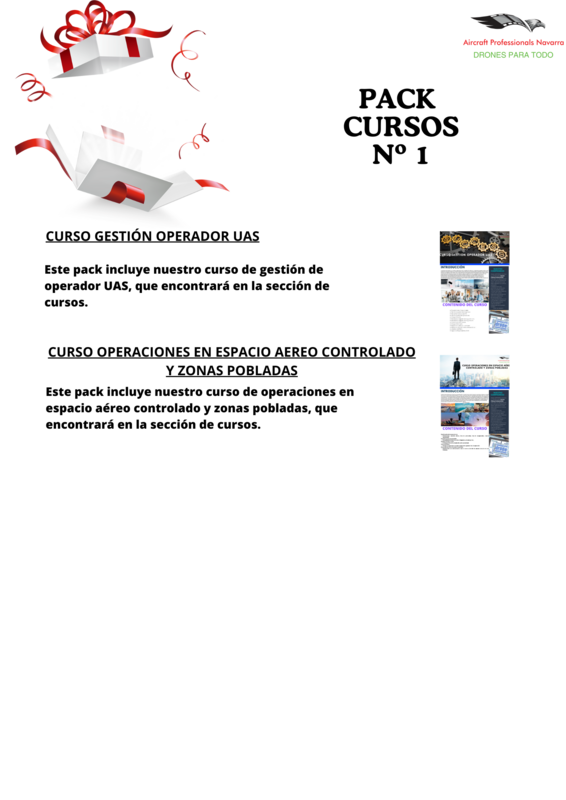 PACK Curso  GESTIÓN OPERADOR UAS +  OPERACIONES EN ESPACIO AEREO CONTROLADO Y ZONAS POBLADAS