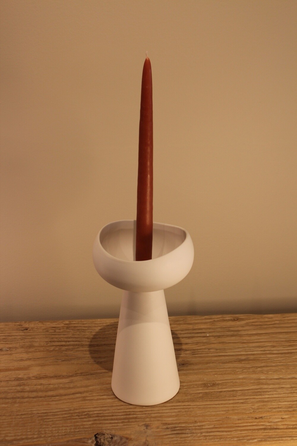 Laguna Ceramic Taper / Pillar Holder- White