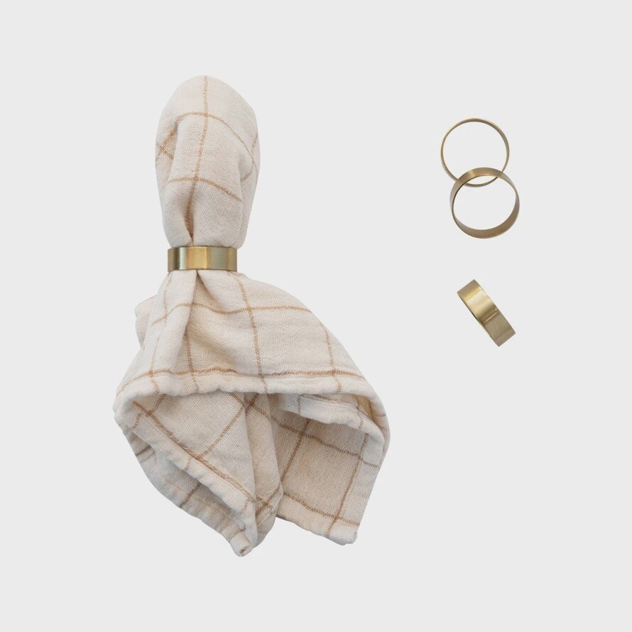 Brass Napkin Rings Set 4