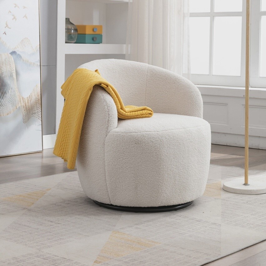 Soft Fabric Swivel Accent Armchair