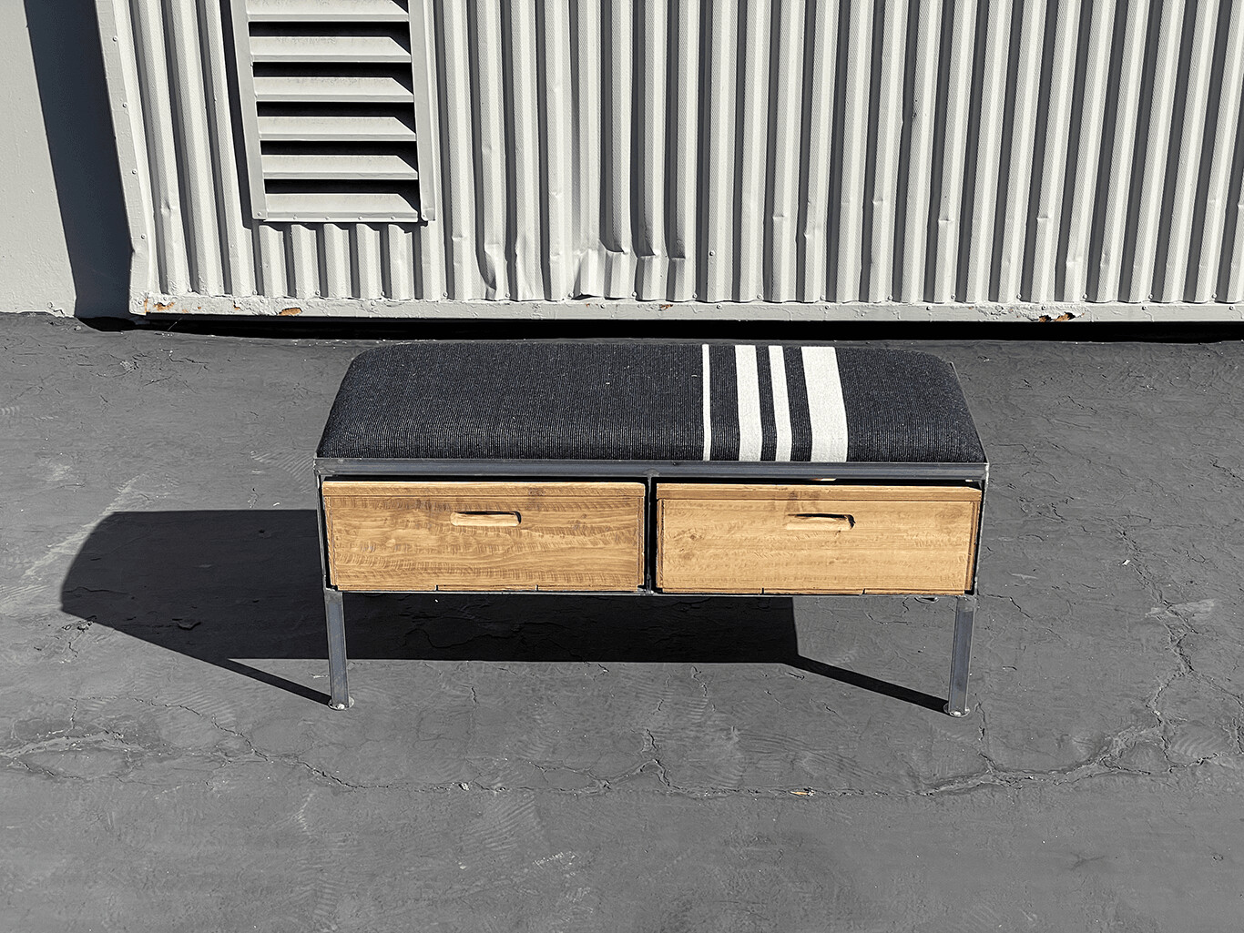 Vintage Blanket Handcrafted Bench