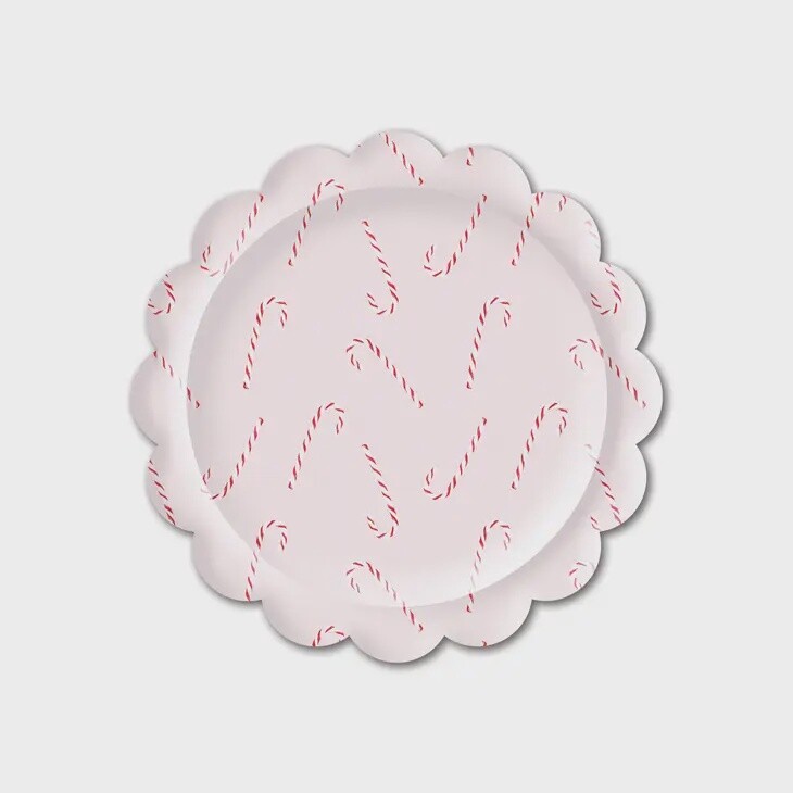 Scattered Candy Cane Paper Plate