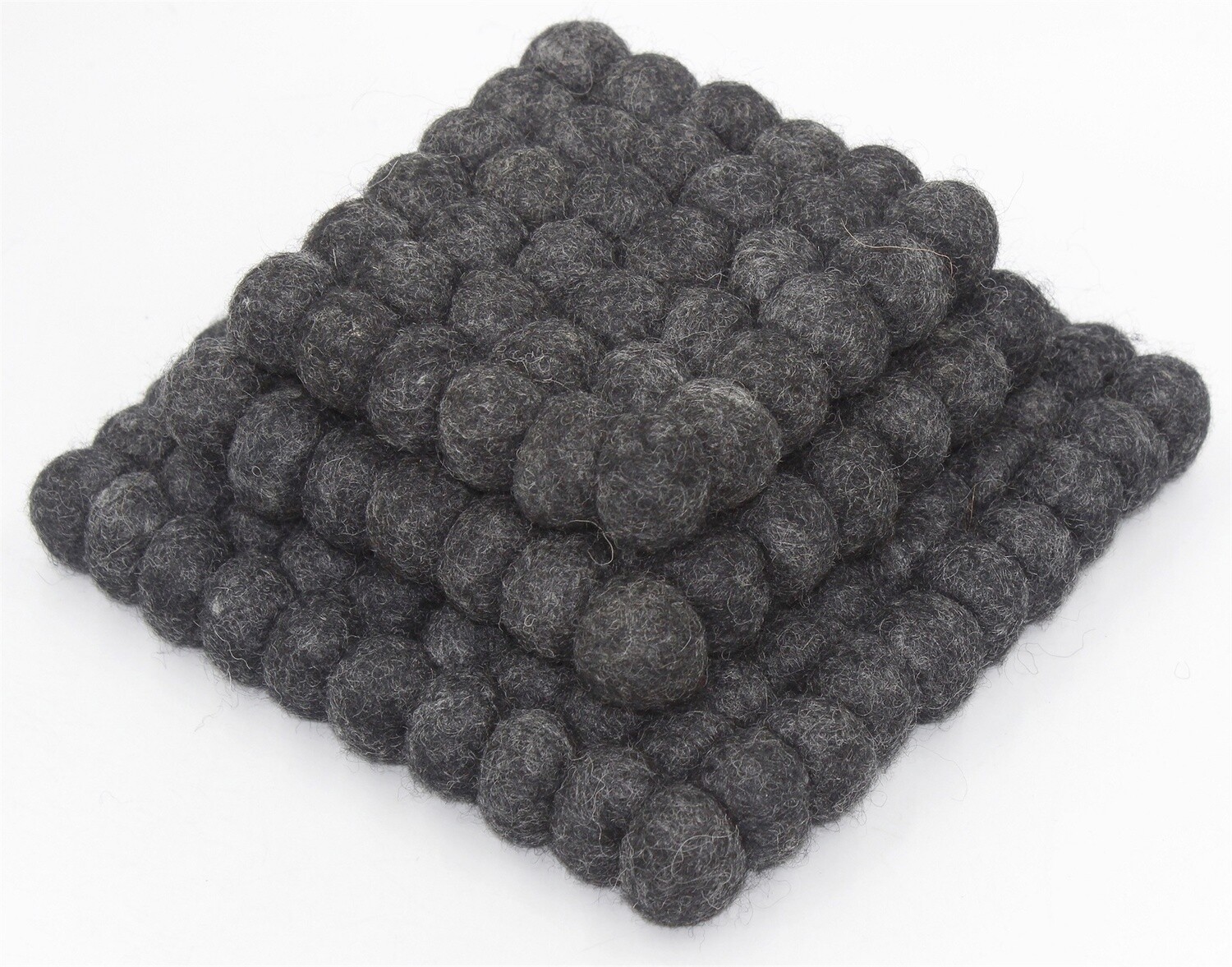 PLAIN TRIVET SET OF 3 CHAROCAL WOOL