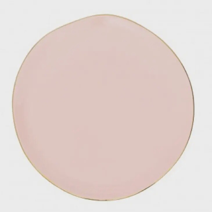 9&quot; Pink with Gold Trim Plate