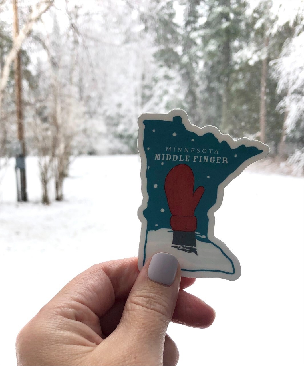 MN Middle Finger Decal Sticker