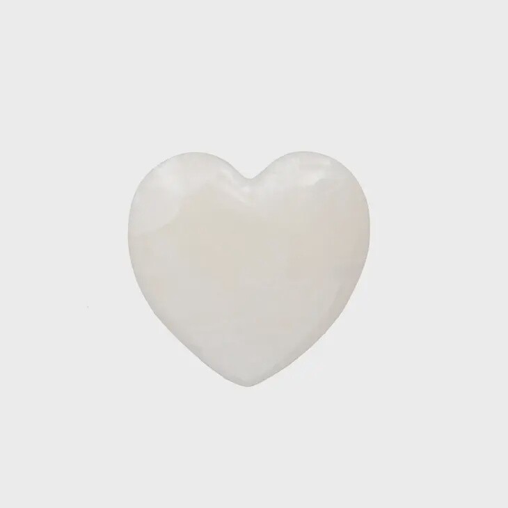 Alabaster Stone Heart White
