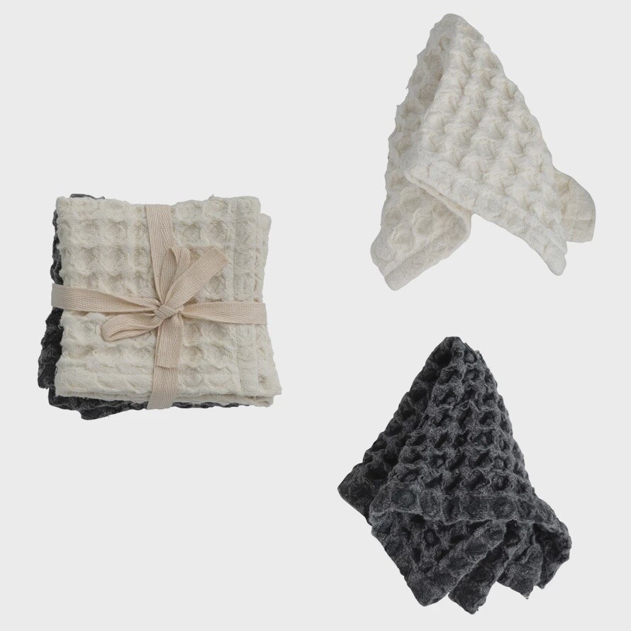 Cotton Waffle Weave Dish Cloths Set of 2