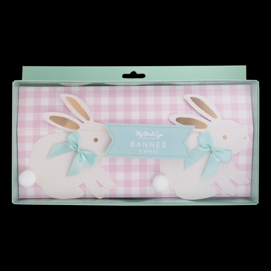 Bunnies with Ribbon Bows Banner