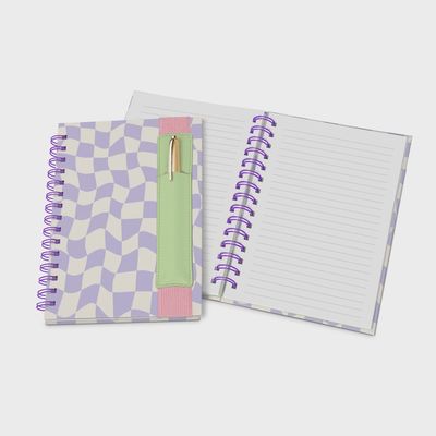 Checker Notebook with Pen Pocket