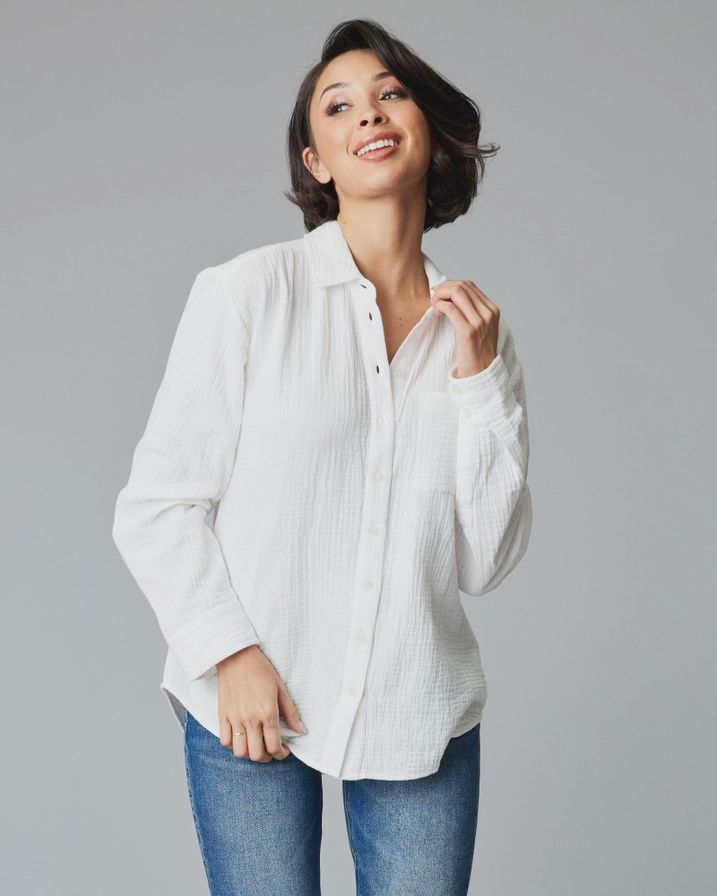 Long Sleeve Button-Up Top, Size: Small
