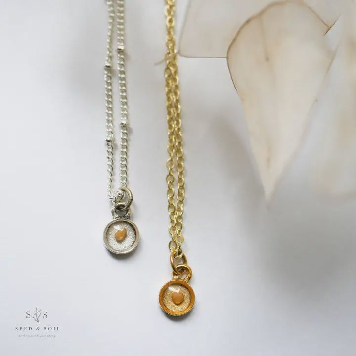 Mustard Seed Necklace, Color: Silver