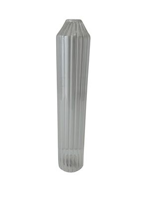 Fluted Clear Tall Glass Vase, Size: 14&quot;