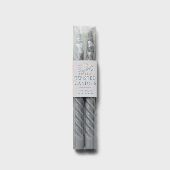 Twisted Taper Candles, Color: Blue Grey
