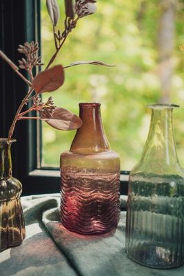 Recycled Glass Bottle Vase, Mauve