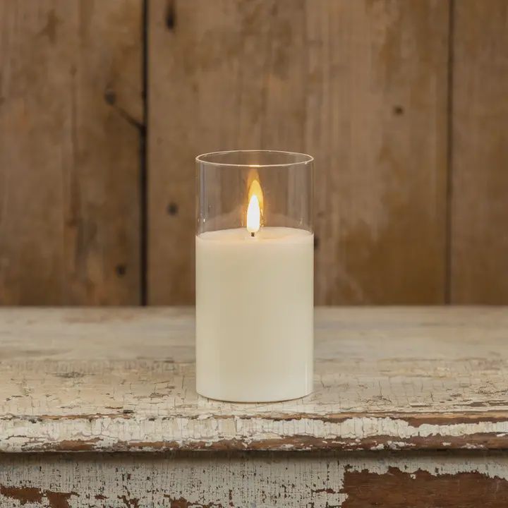 6&quot; Glass 3D Flame Candle