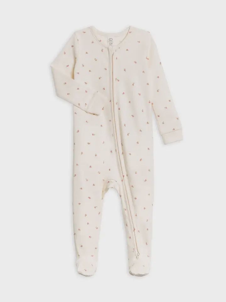 Organic Baby Rosa Floral Footed Sleeper