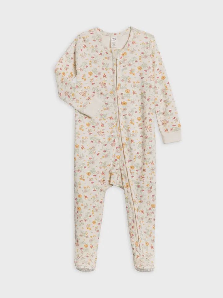 Organic Baby Floral  Berry Zipper Sleeper