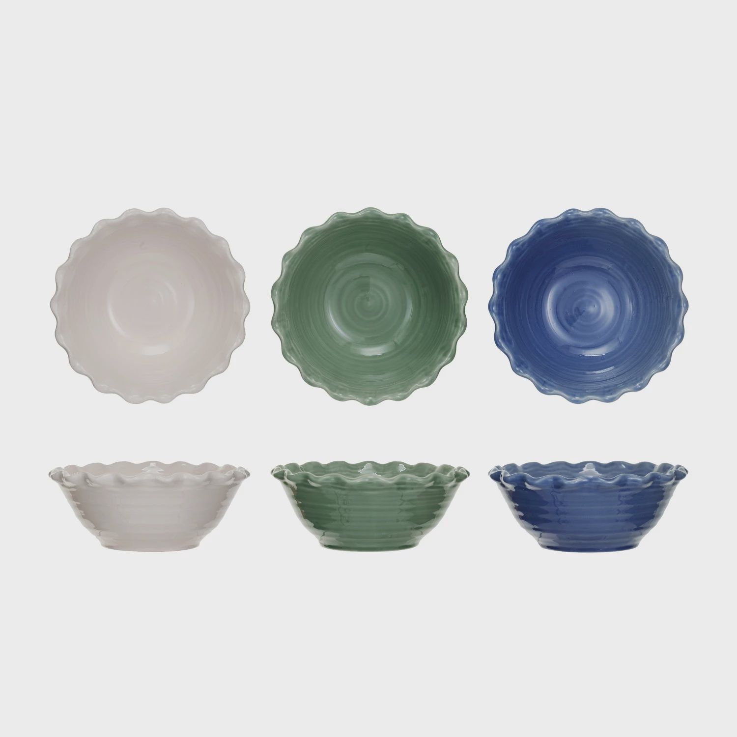 Stoneware Bowl w/ Scalloped Edge