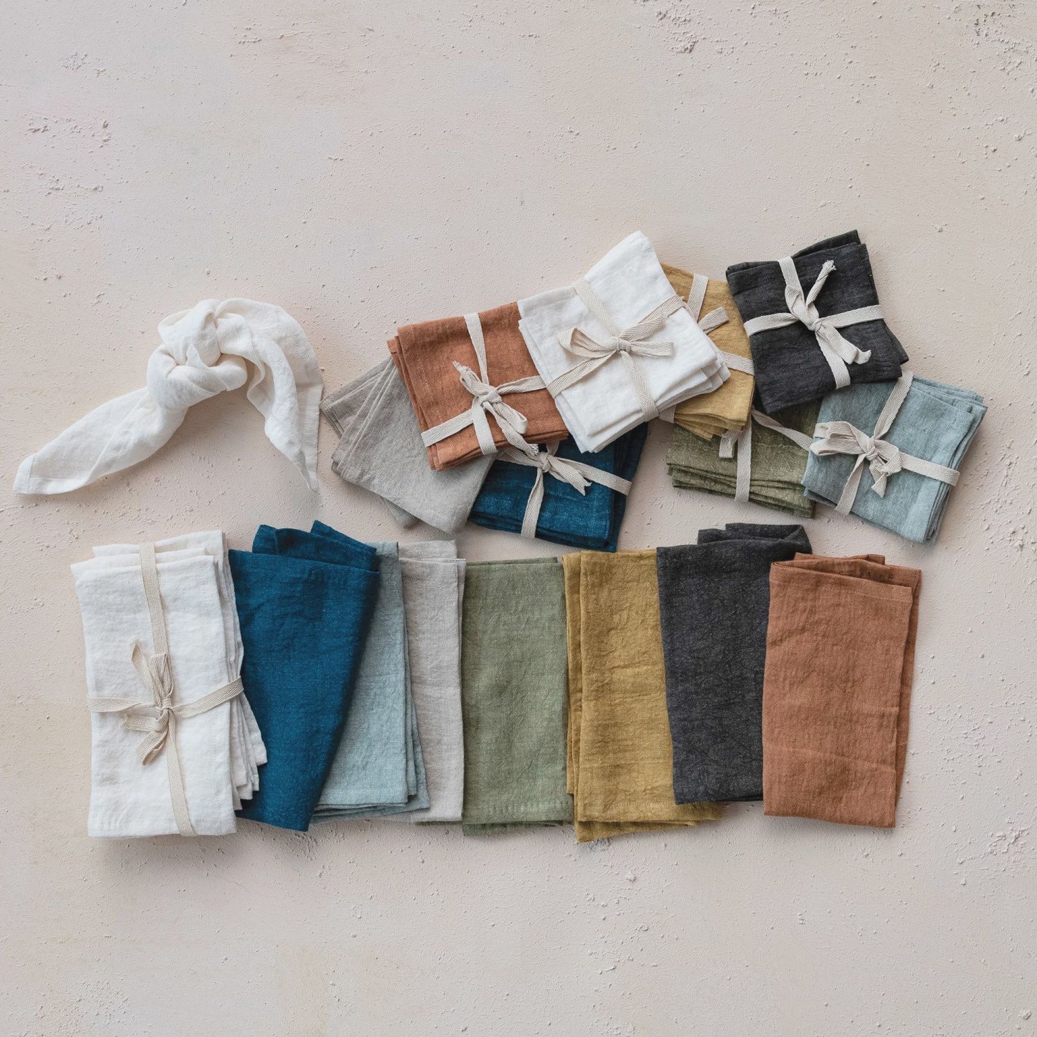 Stonewashed Linen Cocktail Napkins, Set of 4
