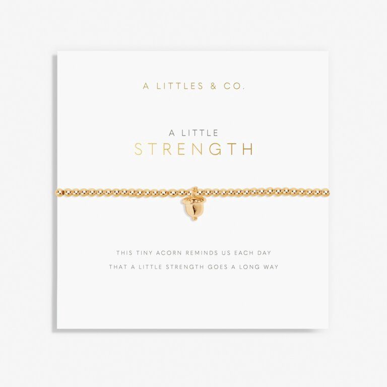 Gold A Little &#39;Strength&#39; Acorn Bracelet