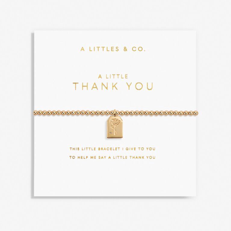 Little &#39;Thank You&#39; Tag Flower Bracelet
