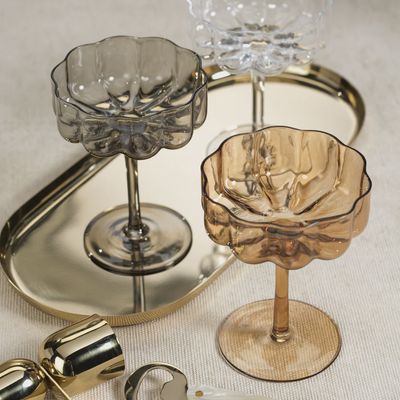 Handblown Coupe Scallop Barware