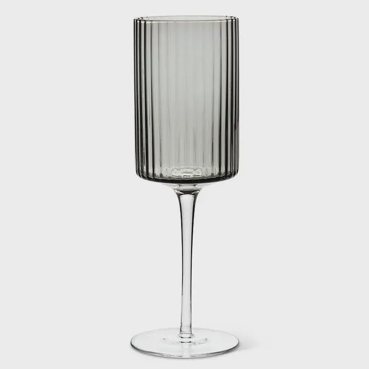 Optic Wine Glass-Smoke-9&quot;