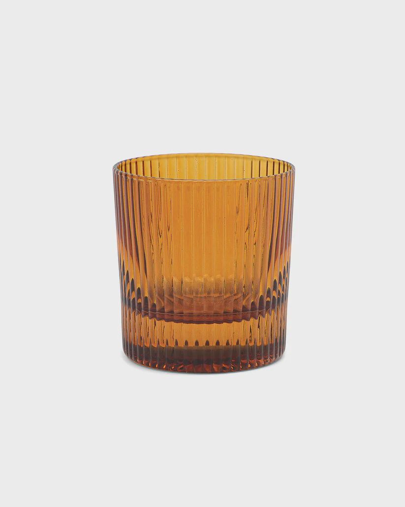 Amber Lowball Glasses Set 2