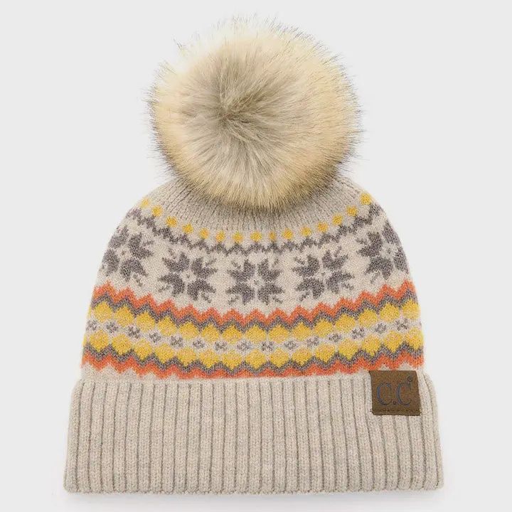 Nordic Pom Hat, Color: Tan