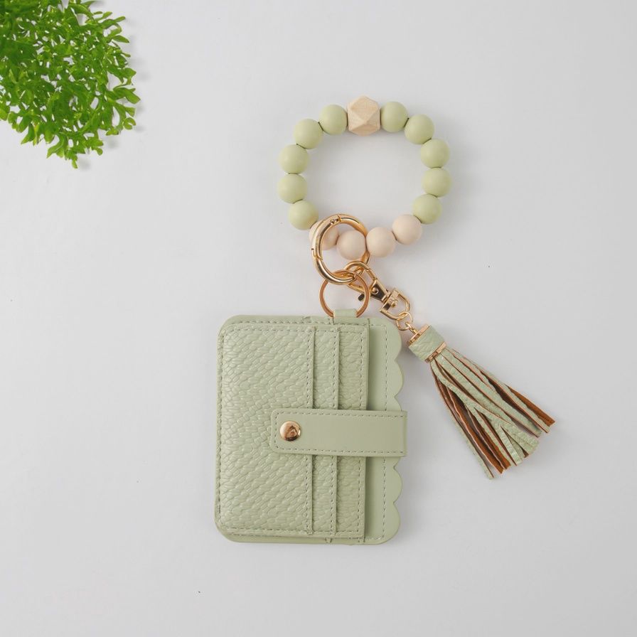 Silicone Bracelet Card Holder Wallet, Color: Pale Green