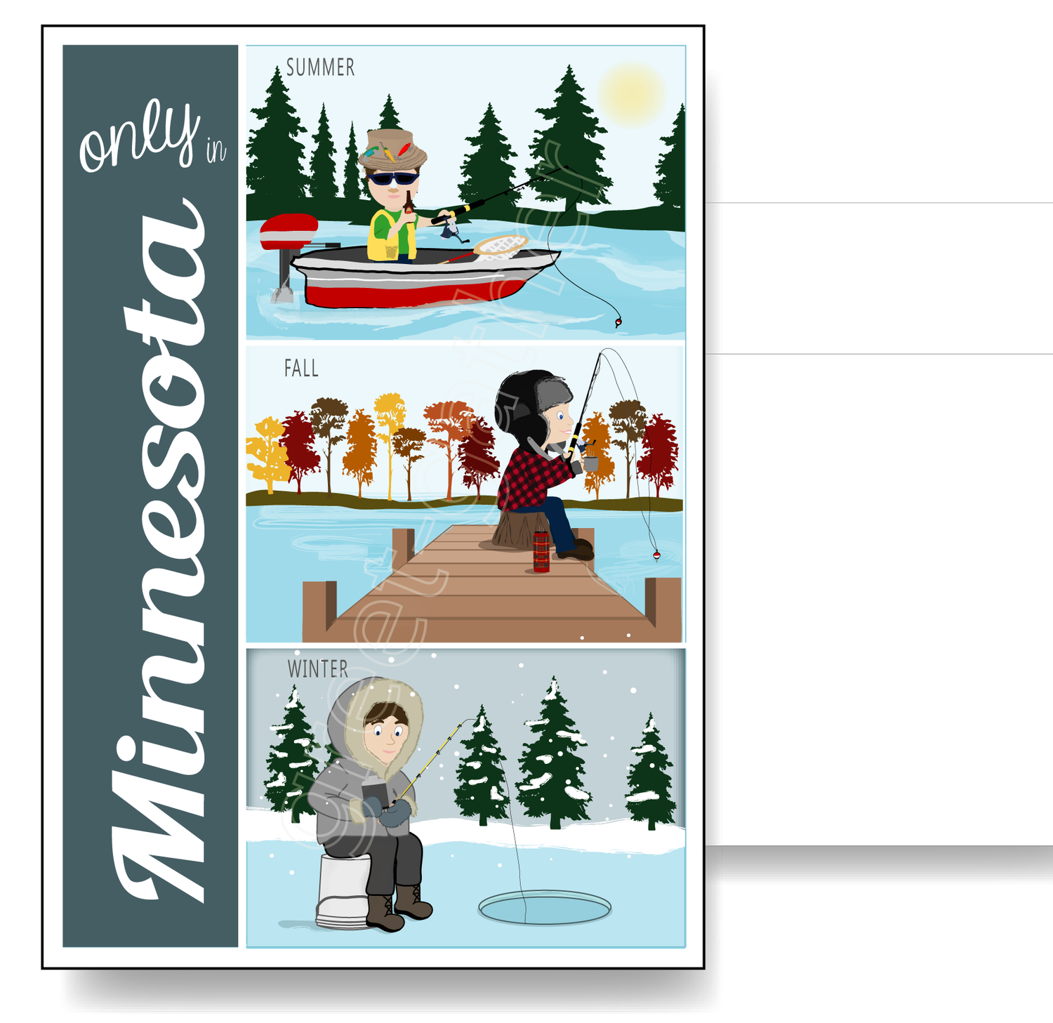 Fishing Season Card, Amount: Pack of 6