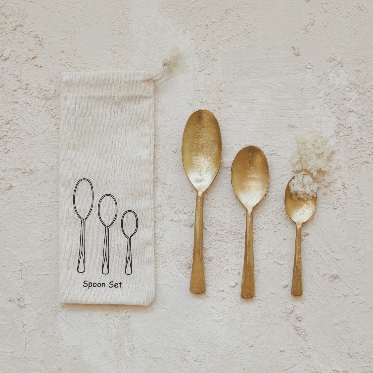 Hand-Forged Iron Spoons, Set of 3