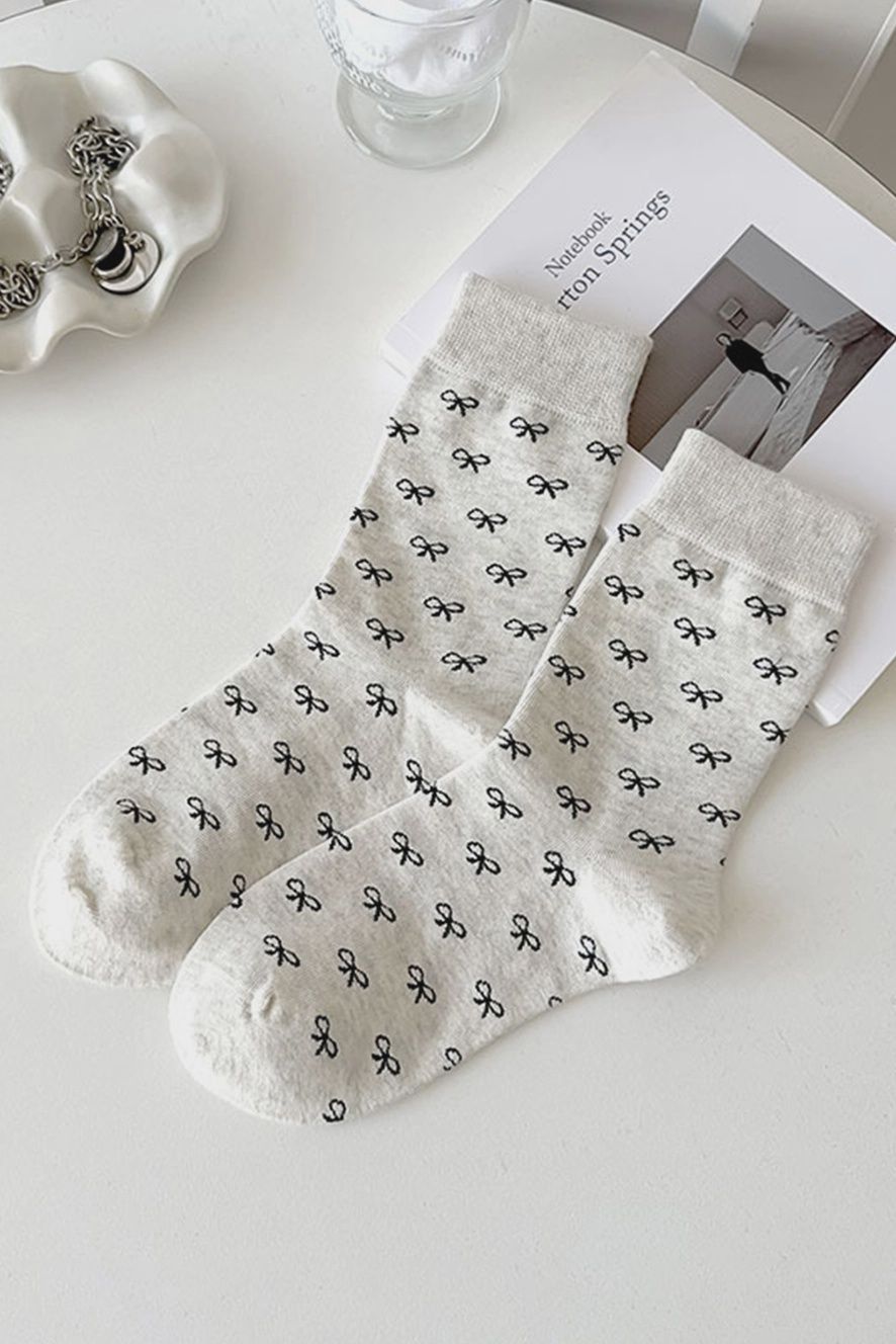 Black bow socks