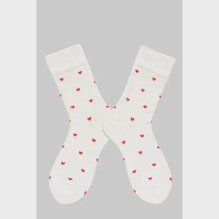 Heart Pattern Crew Socks