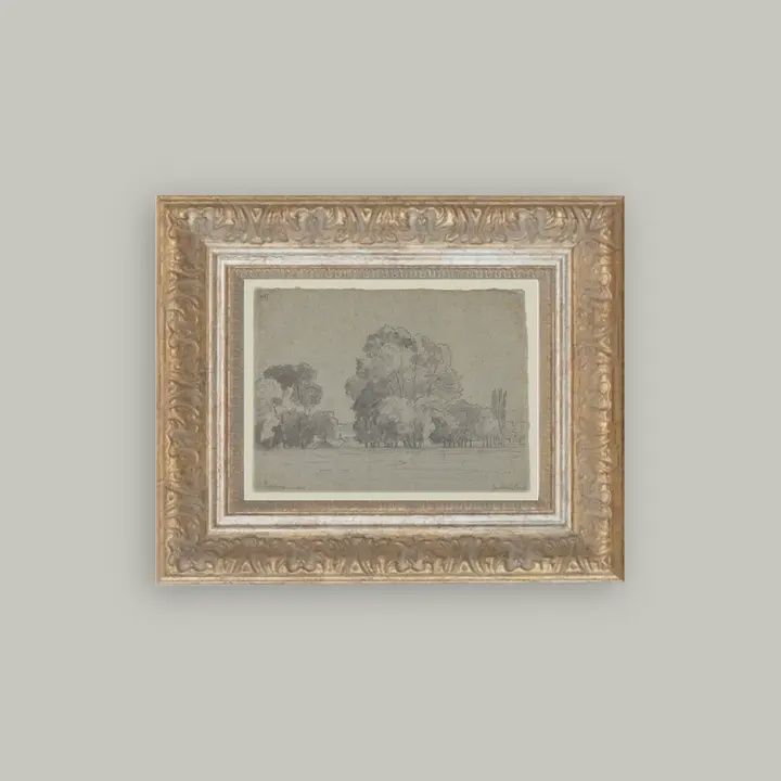 Grove of Trees Framed Antique Art