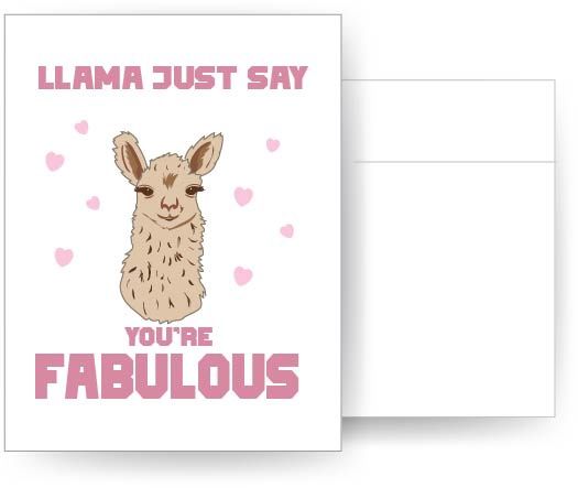 Llama Fabulous Card